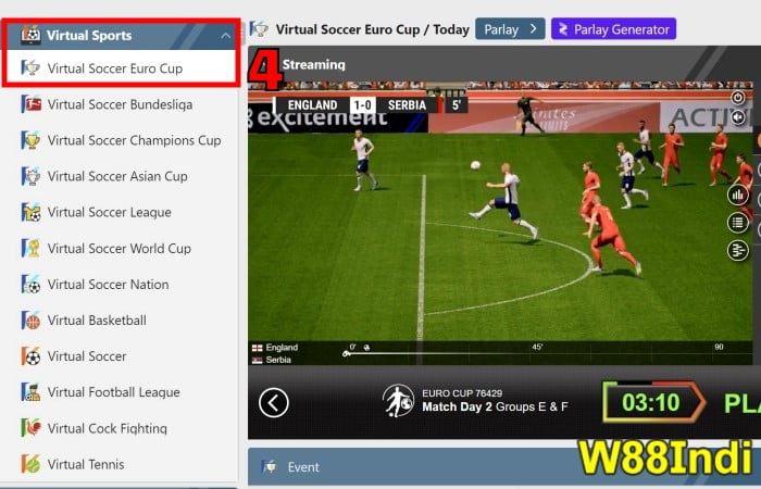 FUN88 virtual sports betting guide by FUN88indi step 2